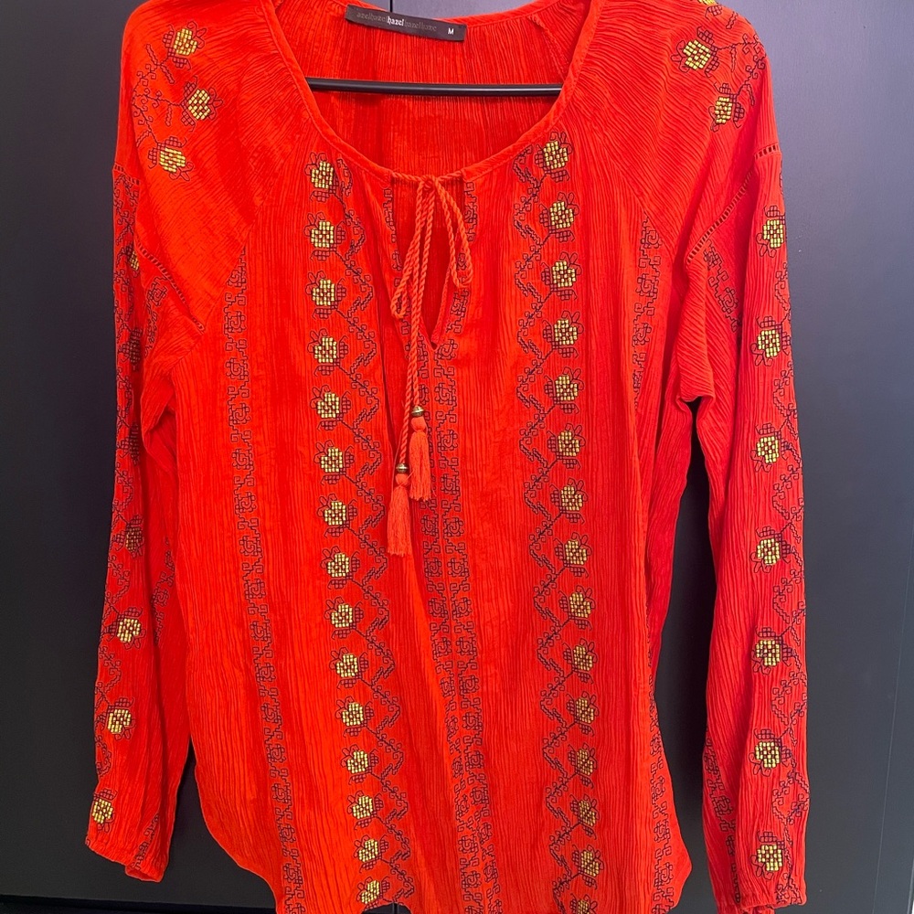 Anthropology Hazel Red boho shirt